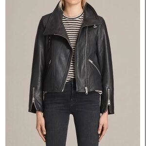 All saints leather jacket size 2